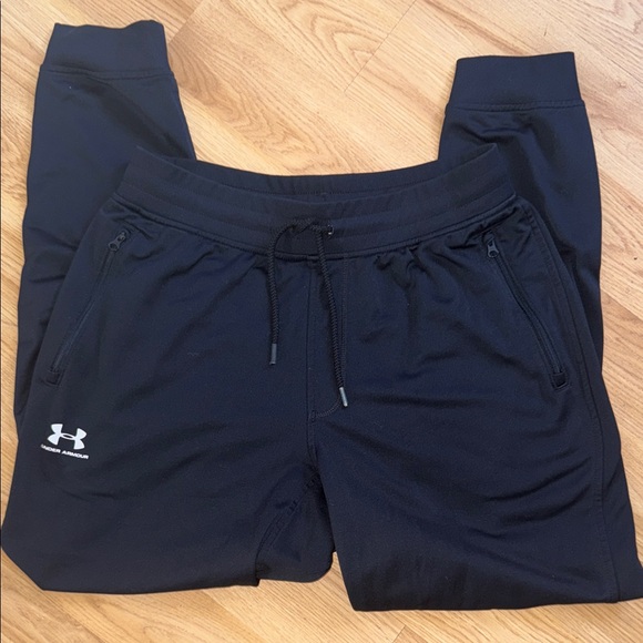Under Armour Black Athletic Pants Joggers Size Large Coldgear Loose Fit - Picture 1 of 6